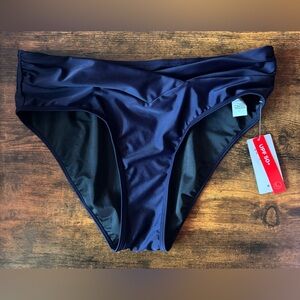 New Women's BALEAF Bikini Swim Bottoms Size L Navy Blue UPF 50+